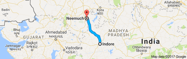 Indore to Neemach route, distance, time and road conditions