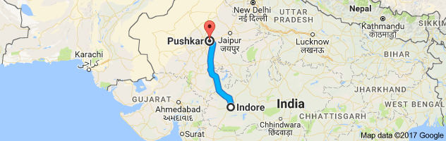 Indore to Pushkar route, distance, time and road conditions