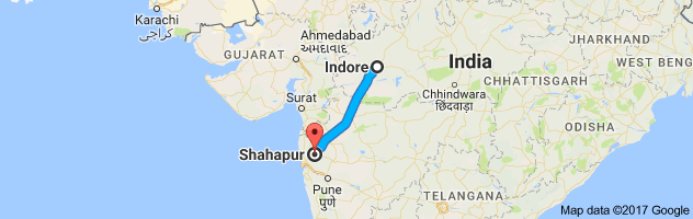 Indore to Shahapur  route, distance, time and road conditions