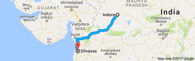 Indore to Silvassa  route, distance, time and road conditions