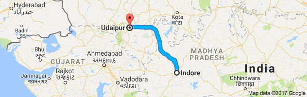 Indore to Udaipur route, distance, time and road conditions