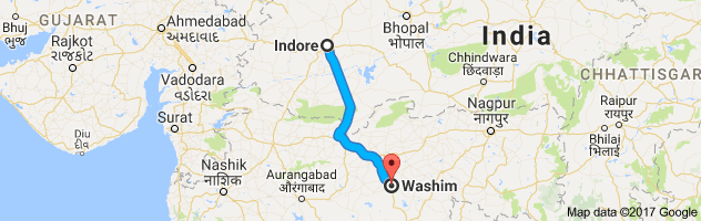 Indore to Washim   route, distance, time and road conditions