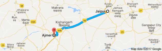 Jaipur to Ajmer route, distance, time and road conditions