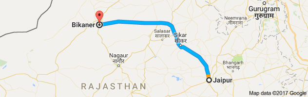 Jaipur to Bikaner route, distance, time and road conditions