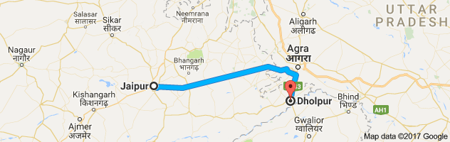 Jaipur to Dholpur    route, distance, time and road conditions