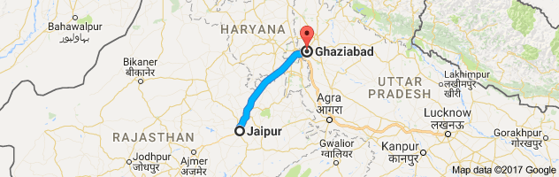 Jaipur to Ghaziabad   route, distance, time and road conditions