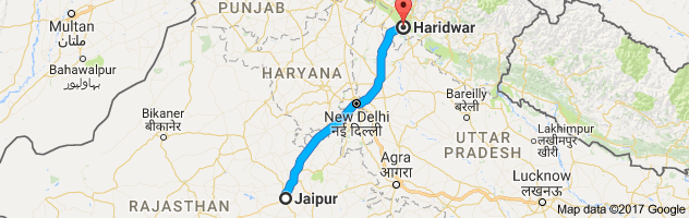 Jaipur to Haridwar   route, distance, time and road conditions