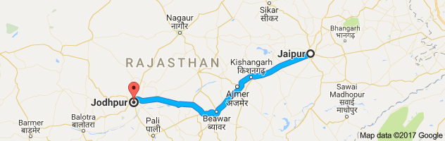 Jaipur to Jodhpur route, distance, time and road conditions