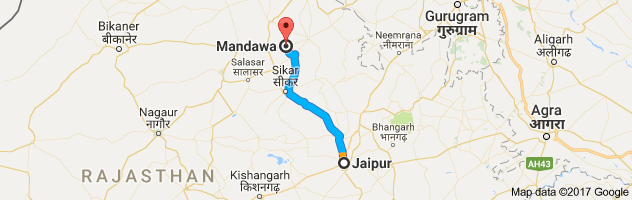 Jaipur to Mandawa route, distance, time and road conditions