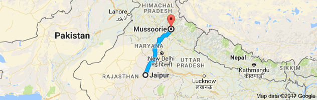 Jaipur to Mussoorie route, distance, time and road conditions