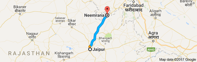 Jaipur to Neemrana   route, distance, time and road conditions