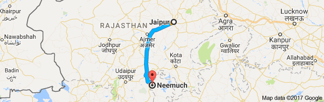 Jaipur to Nimach route, distance, time and road conditions