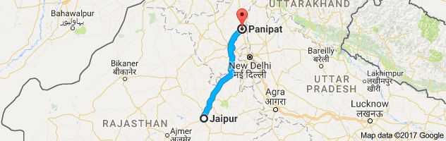 Jaipur to Panipat    route, distance, time and road conditions