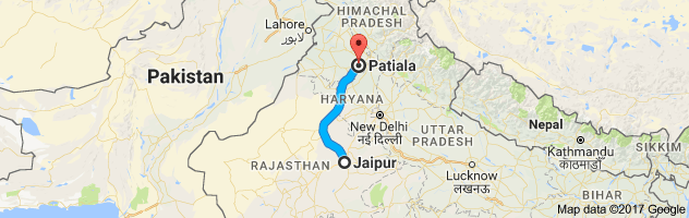 Jaipur to Patiala    route, distance, time and road conditions