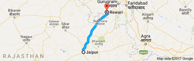 Jaipur to Rewari    route, distance, time and road conditions