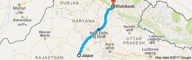 Jaipur to Rishikesh  route, distance, time and road conditions