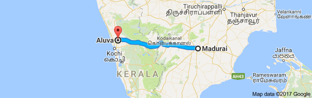 Madurai  to Aluva  route, distance, time and road conditions