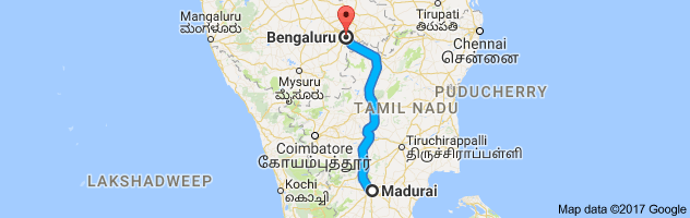 Madurai  to Bangalore   route, distance, time and road conditions