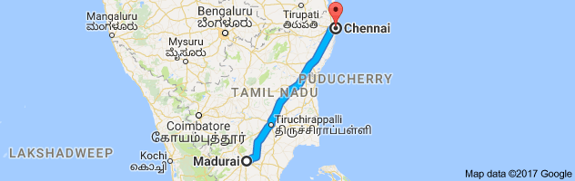 Madurai  to Chennai  route, distance, time and road conditions