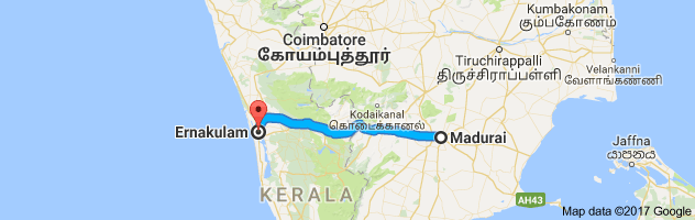 Madurai  to Ernakulum  route, distance, time and road conditions