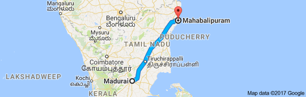 Madurai  to Mahabalipuram route, distance, time and road conditions