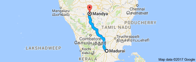 Madurai  to Mandya route, distance, time and road conditions