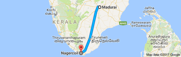 Madurai  to Nagercoil  route, distance, time and road conditions