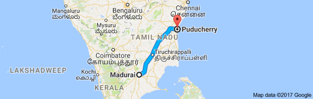 Madurai  to Pondicherry route, distance, time and road conditions