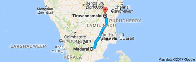 Madurai  to Thiruvannamalai   route, distance, time and road conditions