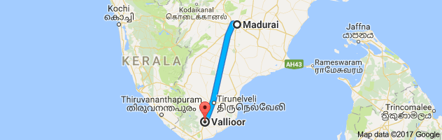 Madurai  to Valliyur route, distance, time and road conditions