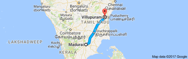 Madurai  to Villupuram   route, distance, time and road conditions