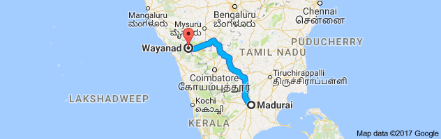 Madurai  to Wayanad  route, distance, time and road conditions