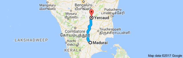 Madurai  to Yercaud route, distance, time and road conditions