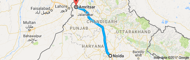 Noida to  Amritsar route, distance, time and road conditions