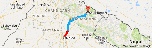 Noida to  Auli  route, distance, time and road conditions