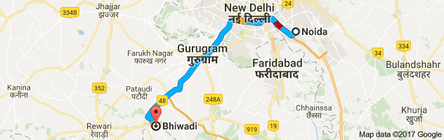 Noida to  Bhiwadi  route, distance, time and road conditions