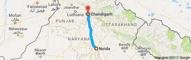 Noida to  Chandigarh   route, distance, time and road conditions