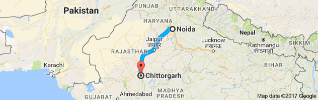 Noida to  Chittorgarh  route, distance, time and road conditions