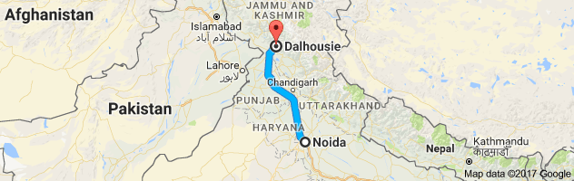 Noida to  Dalhousie  route, distance, time and road conditions