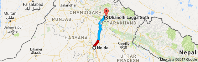 Noida to  Dhanaulti   route, distance, time and road conditions