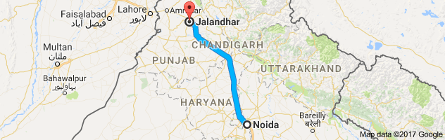 Noida to  Jalandhar  route, distance, time and road conditions