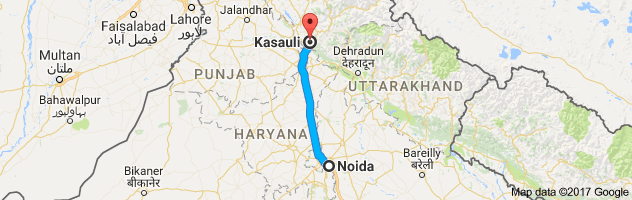 Noida to  Kasauli   route, distance, time and road conditions