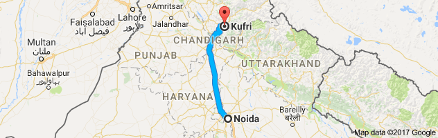 Noida to  Kufri  route, distance, time and road conditions