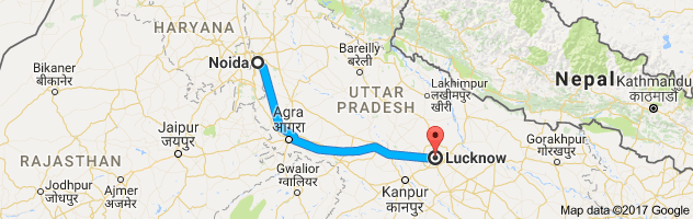 Noida to Lucknow  route, distance, time and road conditions