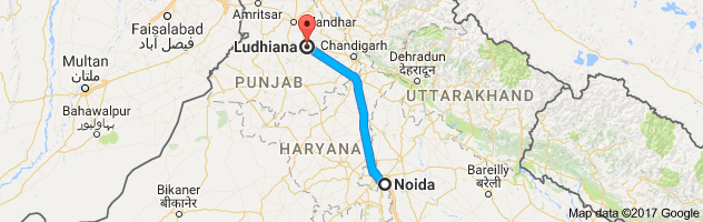 Noida to Ludhiana route, distance, time and road conditions