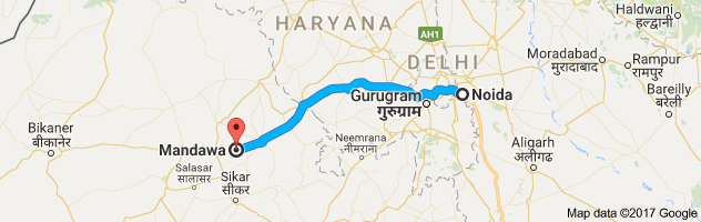 Noida to Mandawa route, distance, time and road conditions