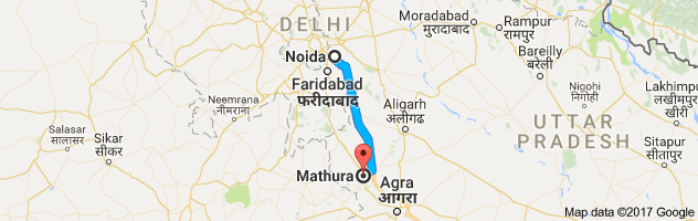 Noida to Mathura route, distance, time and road conditions