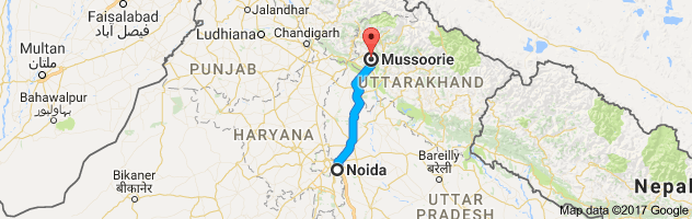 Noida to Mussoorie route, distance, time and road conditions