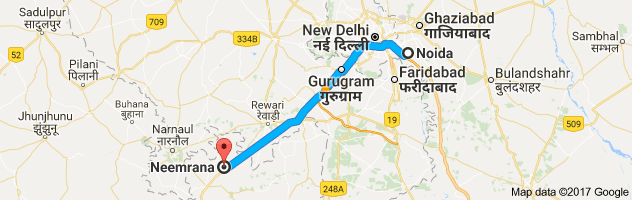 Noida to Neemrana  route, distance, time and road conditions