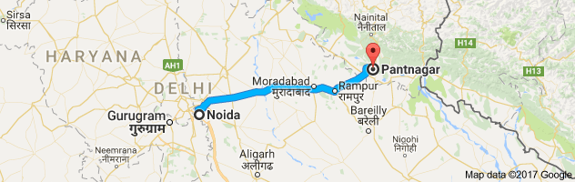 Noida to Pantnagarroute, distance, time and road conditions